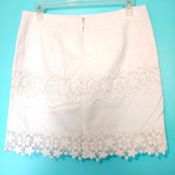 J. Crew White Skirt With Lace Size 4 - Picture 3 of 12